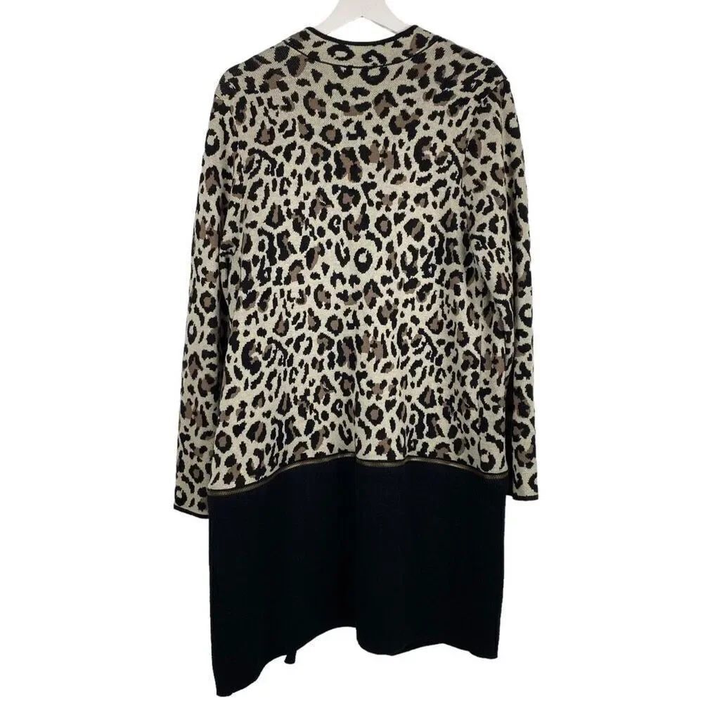 Chico's Convertible Leopard-Print Cardigan size Large - Picture 2 of 10